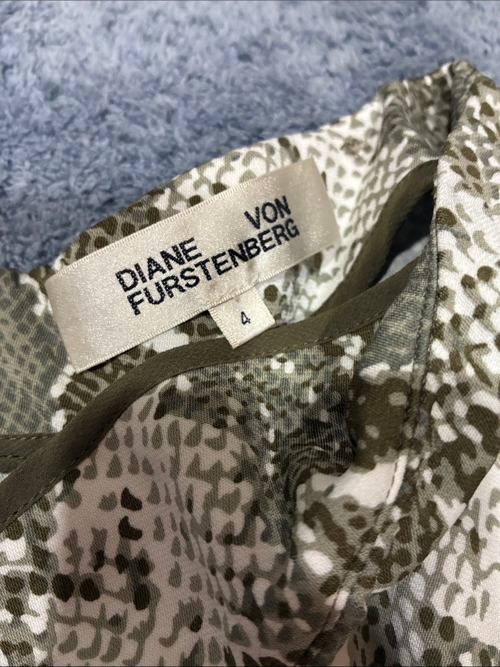 Diane Von Furstenberg Olive Snake-Print Midi Skirt